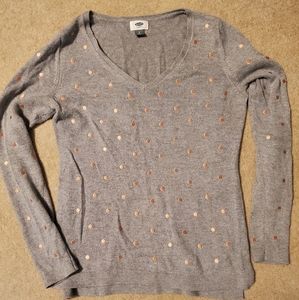Grey polka dot sweater